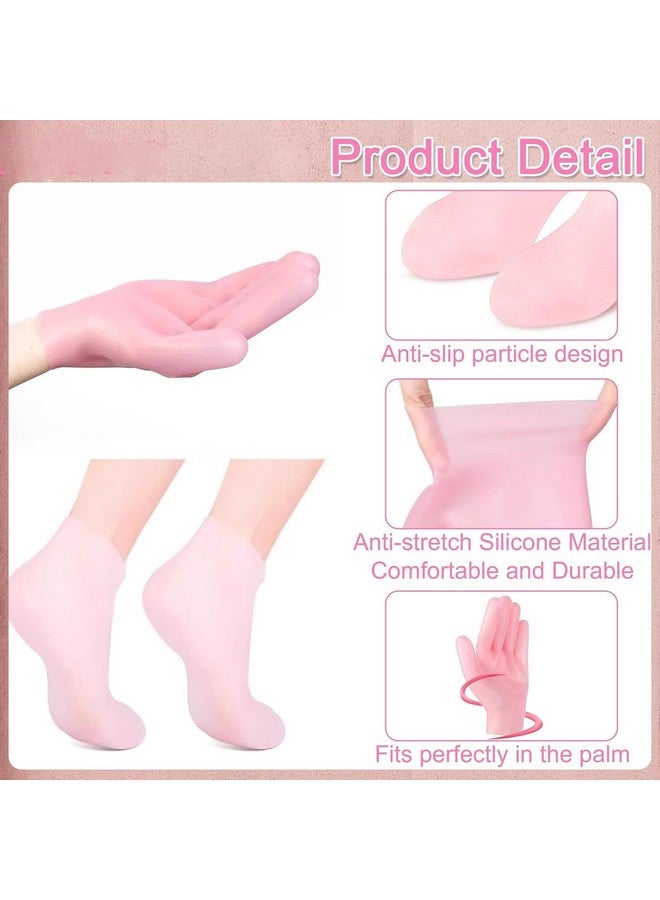 Calyrex Moisturizing Socks & Gloves Set, Silicone Moisturizer Socks Gel Gloves Long Spa Socks Soft Aloe Gel Socks Foot Gel Socks Gloves for Dry Cracked Feet Hands Softening Calluses Foot Care - Image 3