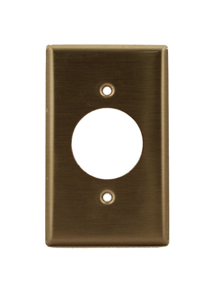 Leviton 1Gang Locking 160 Inch Dia Device Receptacle Wallplate Standard Size Device Mount Stainless Steel 8402040