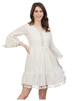 ishin Women's Cotton above knee length A-Line Indo Western Dress Topknm-11017_XS_Off White - pzsku/Z34BB1B873FB769C8F5F9Z/45/_/1738305629/fd37bd8d-48c3-44cd-9bc9-584afb632243