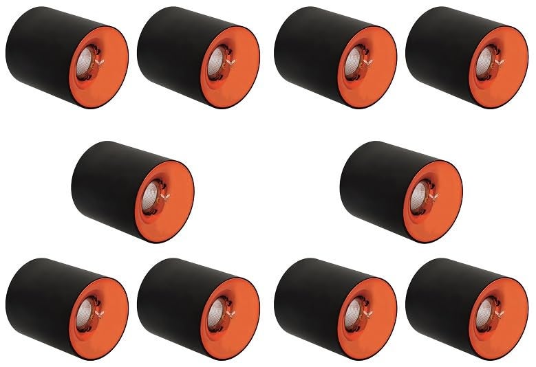 Errol 12 Watt Black Body Surface Cylinder Light Ceiling Mounted Spot Light Cylinder Light for Indoor Down Cob Light for BalconyRoomHallway ColorWarmwhite Pack of 10 - Image 1