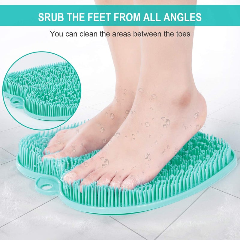 BESKAR XL Large Foot Scrubber Mat for Use in Shower - Shower Foot Cleaner to Eliminate Calluses Dead Skin, Foot Massager Mat for Men & Women to Soothe Achy Feet, Non Slip Suction Cups - Image 3