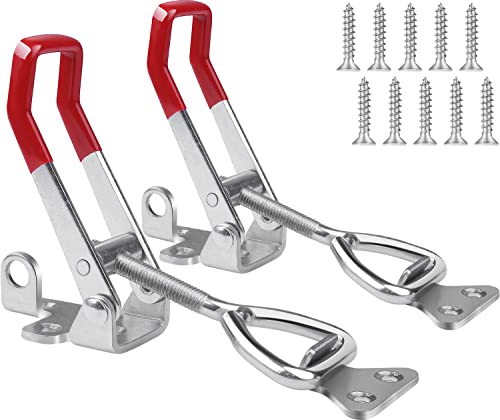Vicuna R Heavy Duty Toggle Latch Clamp 4003, Large Adjustable Toggle Clamp Latch With Lock Hole, 1320Lbs Holding Capacity Pull Latch for Smoker Lid Jig, Tool Box Case - 2Pack (with 10PCS Screws) - Image 1