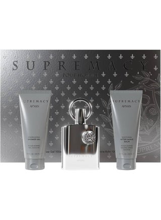 AFNAN Gift Set Supremacy Silver Eau De Parfum 100 ML + after Shave 100 ML + Shower Gel 100 ML Perfume Gift Set For Men - view 2