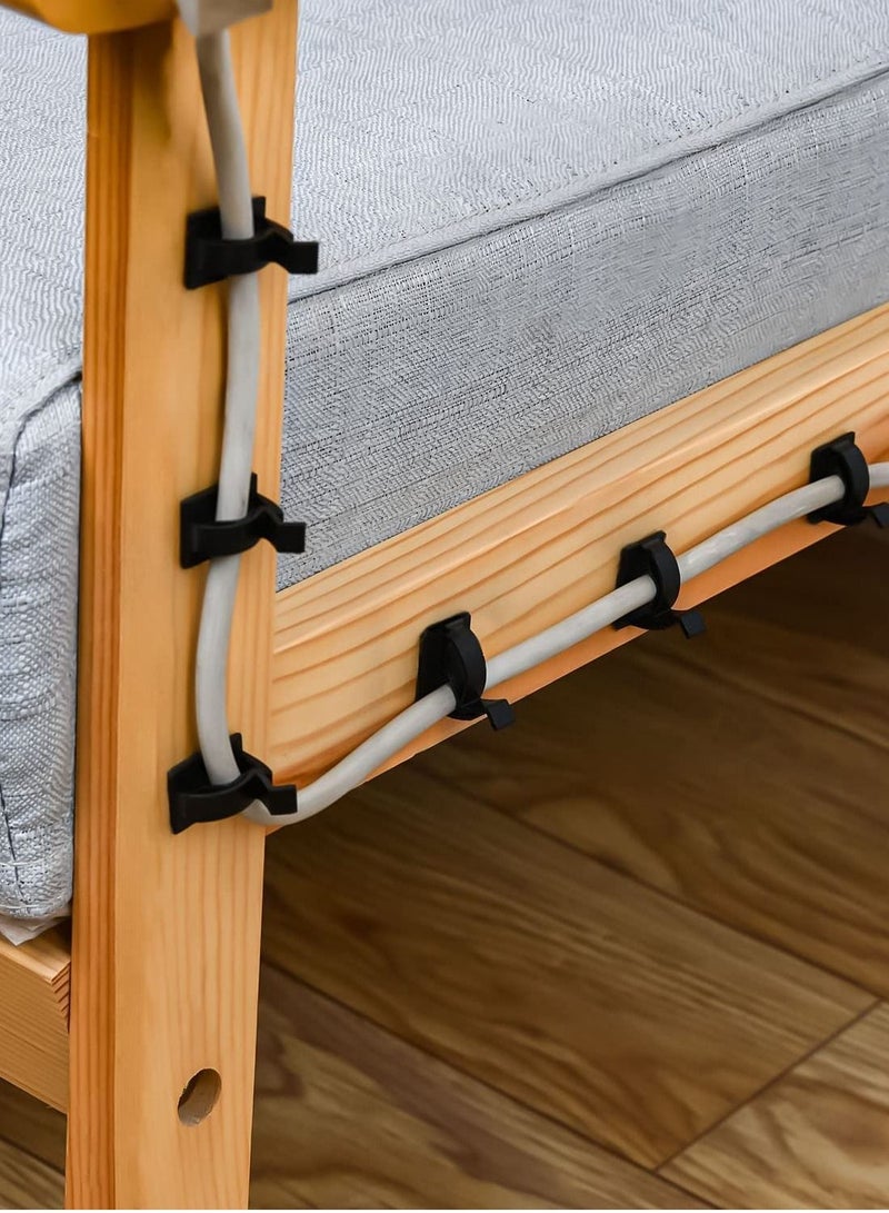 Y&D Adjustable Cable Management Clips, 50Pcs Adhesive Organizers Sticky Wire Clips Cord Holder, TV PC Ethernet Under Desk Wall Home Office - Image 2