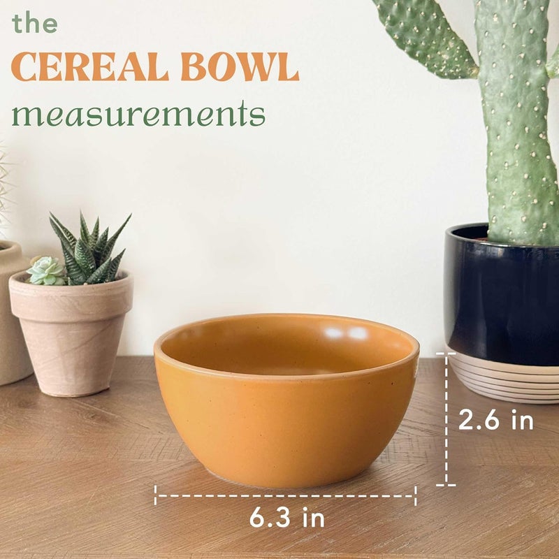 Mora Ceramic Artisan Matte Bowls For Kitchen 28oz  Bowl Set of 4 For Cereal Salad Pasta Soup Dessert etc  Dishwasher Microwave and Oven Safe  For Breakfast Lunch and Dinner  Marina Colors - Image 2