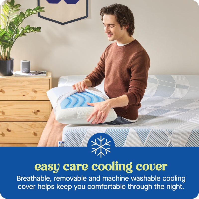 Sealy Dreamlife US Standard Size Memory Foam Cooling Pillow with SealyChill Cooling Gel, Removable Machine-Washable Cover, Made in The USA (2 Pack) - Image 5