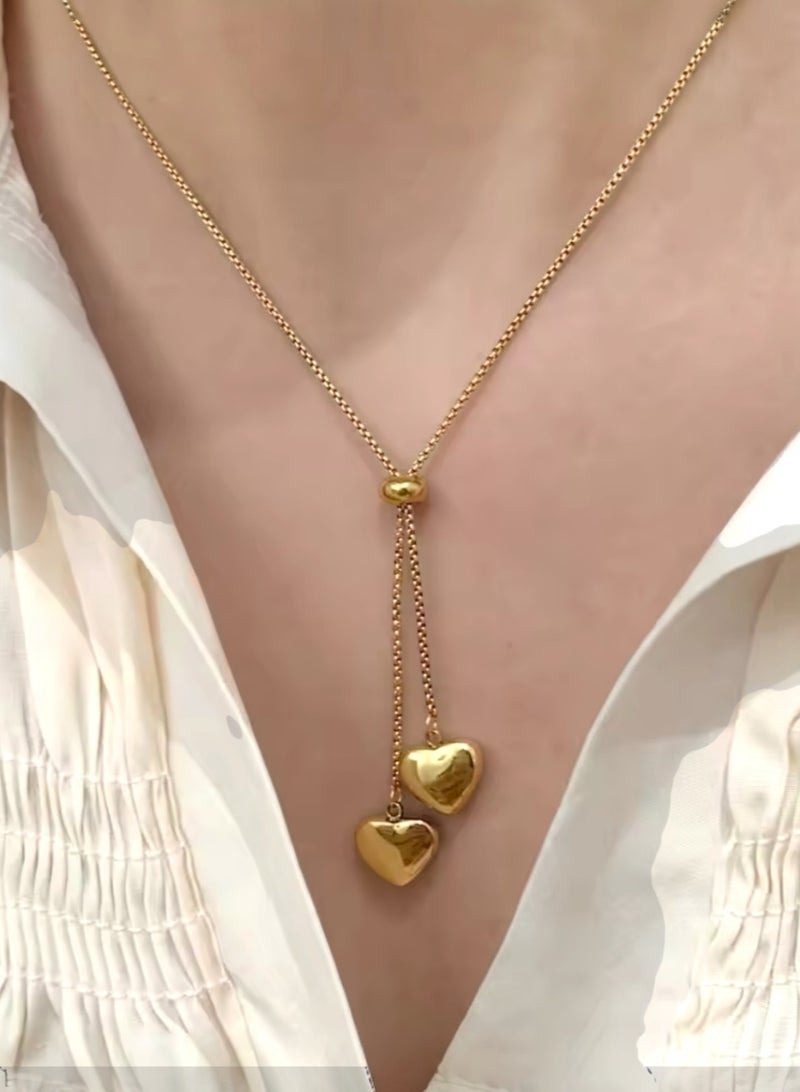 Casual collection Elegant & High Quality Stainless Steel Gold Plated Long Necklace For Women - Image 2