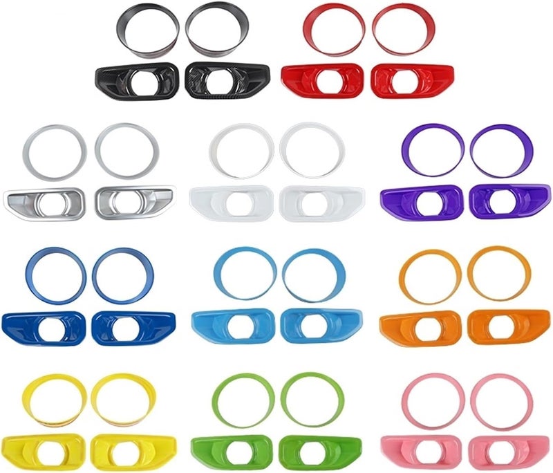 Yurefax Car Headlight Decoration Ring and Fog Lamp Cover for Jeep Wrangler JL - Image 2