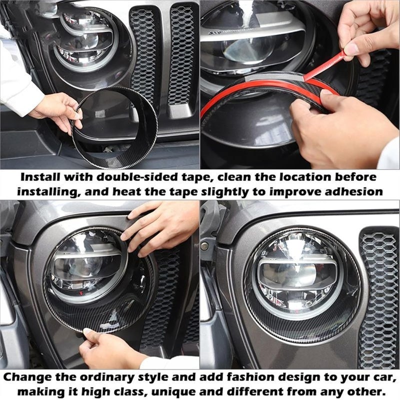 Yurefax Car Headlight Decoration Ring and Fog Lamp Cover for Jeep Wrangler JL - Image 3