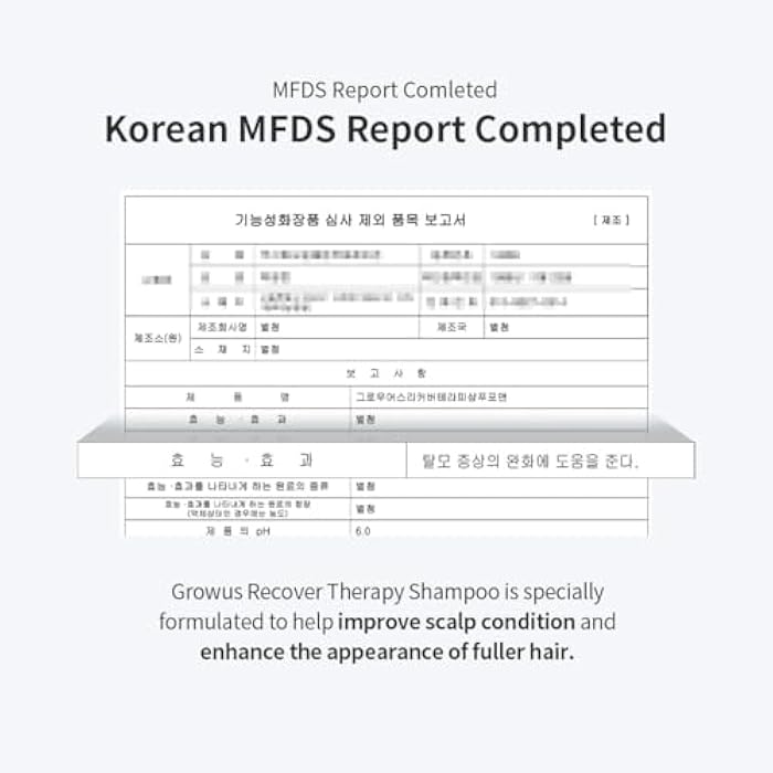 GROWUS Recover Therapy Shampoo for Men - Tea Tree, Peppermint, Scalp Sebum Control, Strengthening and Free from Paraben and Sulfate Anti Hair Loss Shampoo for Dry Scalp (16.9 Fl Oz / 500ml) - Image 5