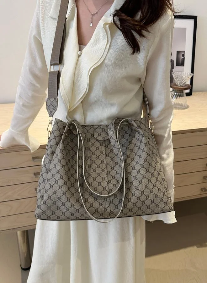 Take Two Grey Patterned Shoulder Bag
