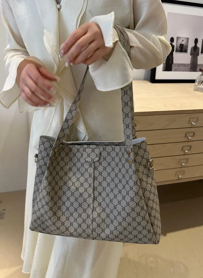Take Two Grey Patterned Shoulder Bag