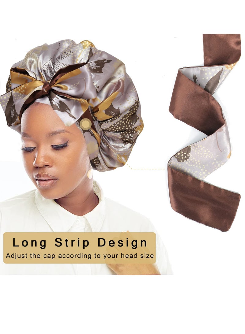 Zikra Silk Hair Bonnet for Sleeping Satin Bonnets for Black Women, Extra Large Bonnet for Braids with Tie Band - Image 4