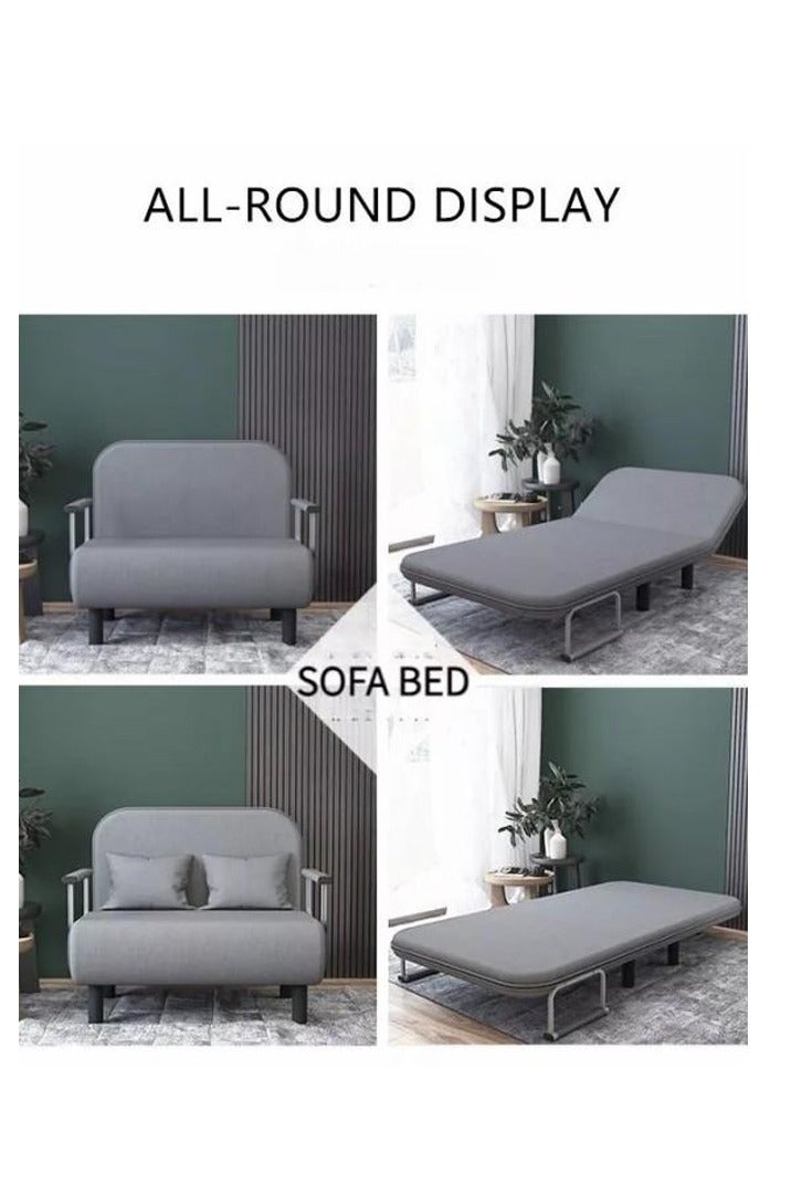 رافين سرير أريكة متعدد الوظائف 3 في 1 بتصميم عصري قابل للتحويل والتمديد مع وسادة وأرجل من الخشب الصلب وكرسي قابل للطي مع مسند للذراعين ومقعد فردي مريح وأريكة استرخاء وسرير قيلولة وكرسي استرخاء متعدد المراحل ومجموعة أثاث بعرض 80 سم ويمكن تمديد الطول إلى 190 سم. - Image 3