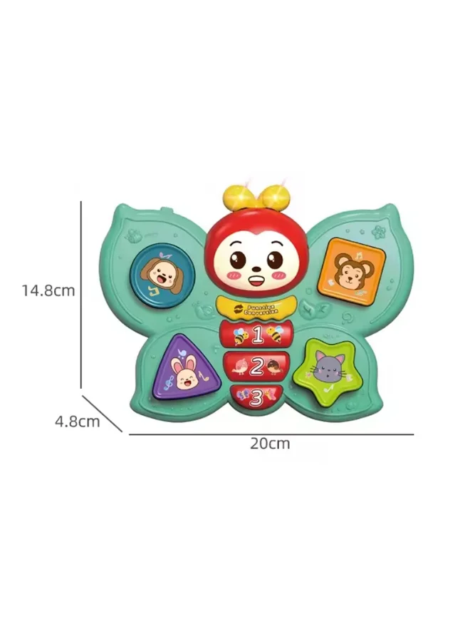 TOOLY Kids Musical Butterfly Learning Toy with Lights & Animal Buttons – Interactive Educational Toy for Toddlers