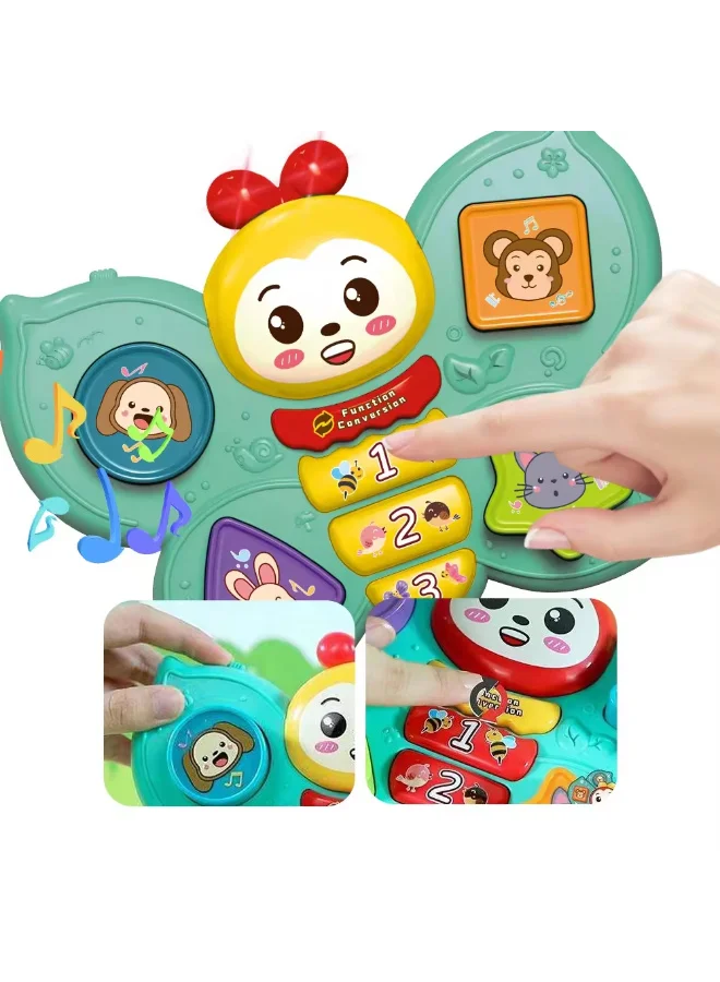 TOOLY Kids Musical Butterfly Learning Toy with Lights & Animal Buttons – Interactive Educational Toy for Toddlers