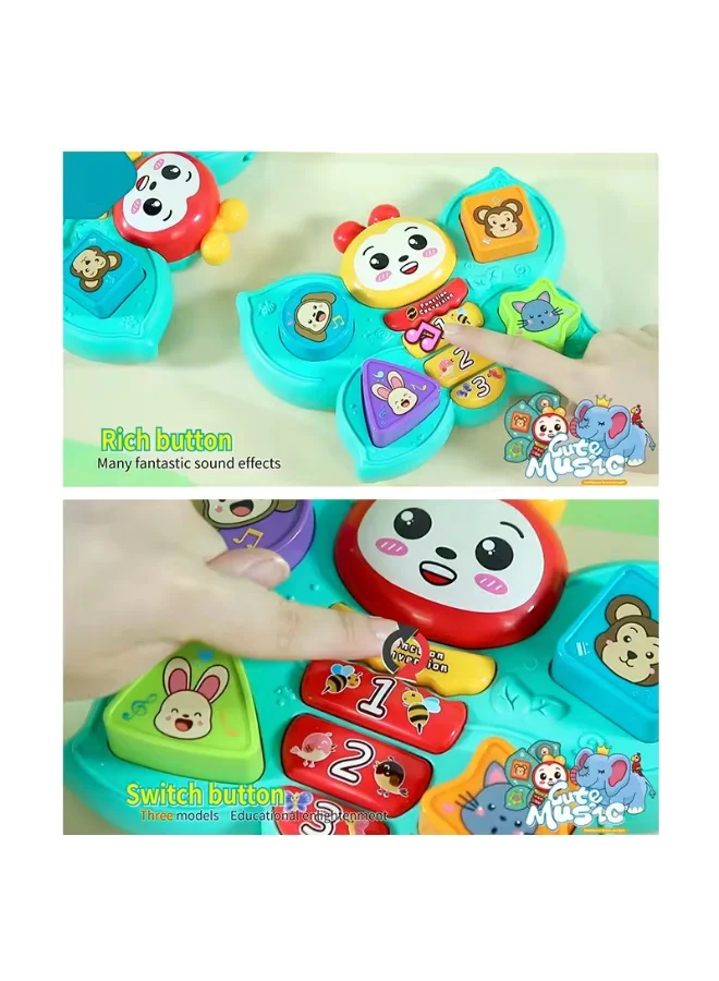 TOOLY Kids Musical Butterfly Learning Toy with Lights & Animal Buttons – Interactive Educational Toy for Toddlers