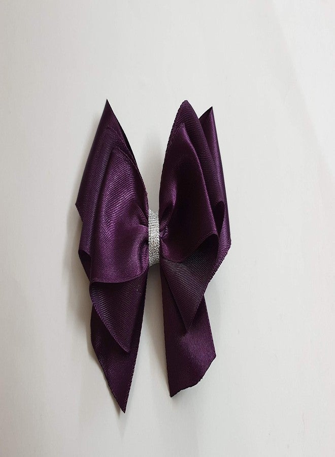 Belleza Crafting with Creativity Dark Purple/Jamun Color Bow Hairclip (Pack of 1) - Image 1
