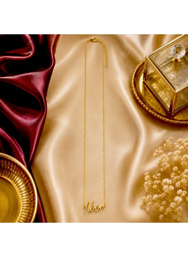 NENOUSH Baby Girl Name Necklace | English Letter Pendant Chain 30cm | Gold Tone Jewelry for Baby Girls | Fashion Necklace | Daily Wear | Party Wear - Image 3
