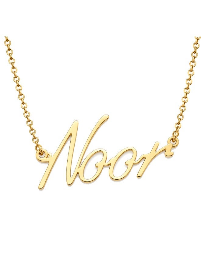 NENOUSH Baby Girl Name Necklace | English Letter Pendant Chain 30cm | Gold Tone Jewelry for Baby Girls | Fashion Necklace | Daily Wear | Party Wear - Image 1