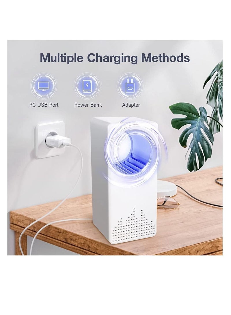 Excefore قاتل البعوض الكهربائي، مصباح قاتل البعوض الفيزيائي للاستخدام الداخلي، مصباح قاتل الحشرات بالأشعة فوق البنفسجية، قاتل الذباب الكهربائي مع USB، للمنزل وغرفة النوم والحديقة الخارجية والمطبخ والتخييم والبعوض والفناء الخلفي والفناء - Image 1