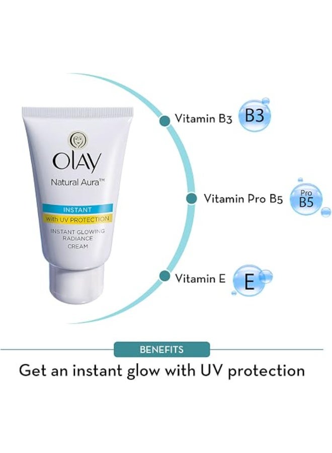 Olay Natural Aura Instant Glowing Radiance Cream with UV Protection, 40g - Image 3