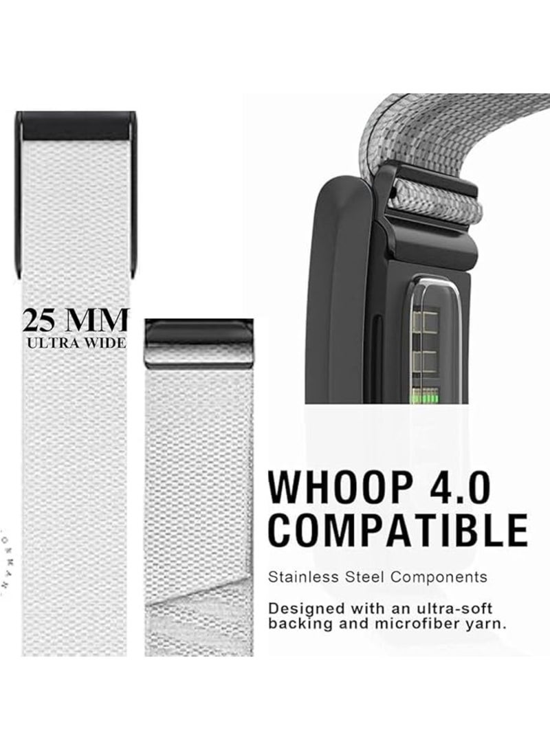 Aookay for Whoop 4.0 Band, Ultra-Soft, Stylish & Affordable Replacement Band Strap, Soft Stretchy Fabric Strap Band with U-Shaped Connector (White) - Image 3