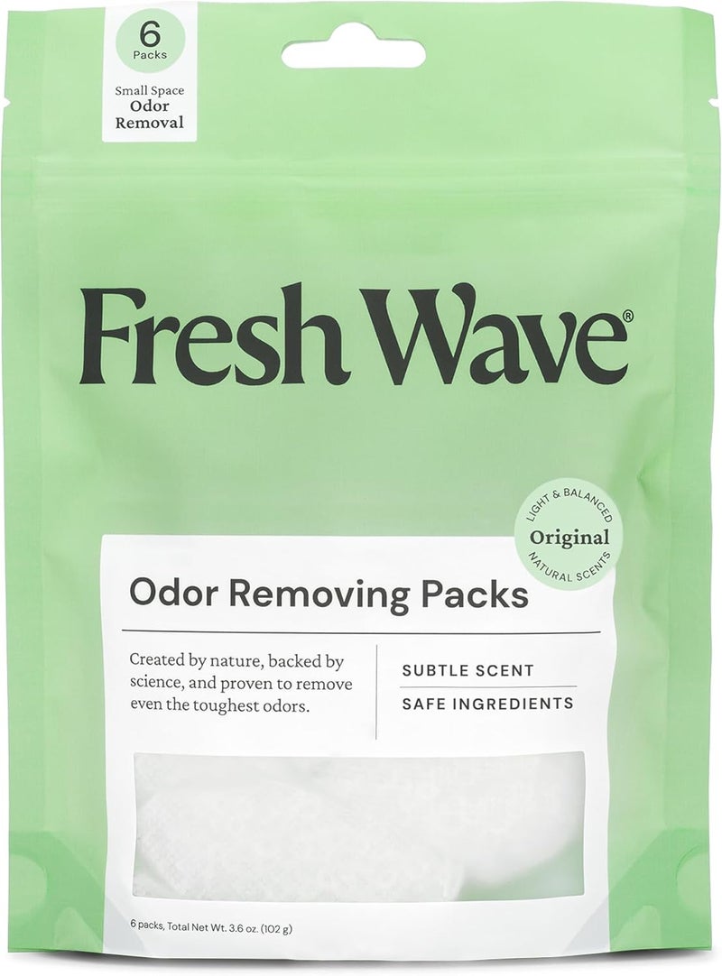 Fresh Wave Odor Eliminating & Deodorizing Packs, Bag of 6 - Safer Odor Relief for Small Spaces, Natural Plant-Based Odor Eliminator, Odor Absorbers for Home - Image 1