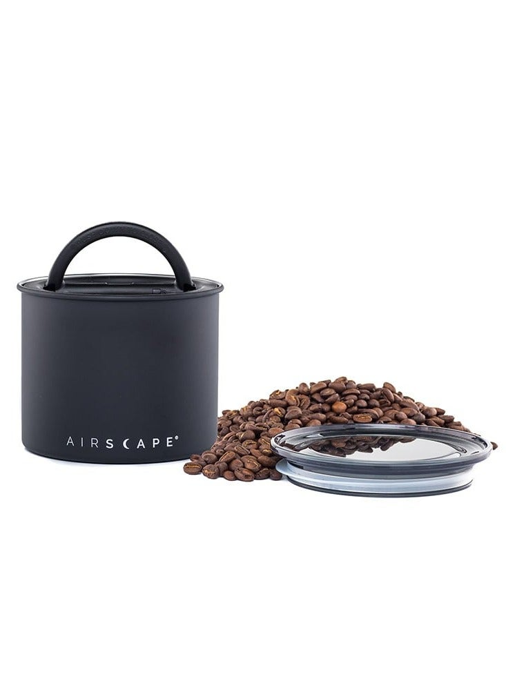 Airscape Stainless Steel Coffee Canister | Food Storage Container | Patented Airtight Lid | Push Out Excess Air Preserve Food Freshness (Small, Matte Black) - Image 3