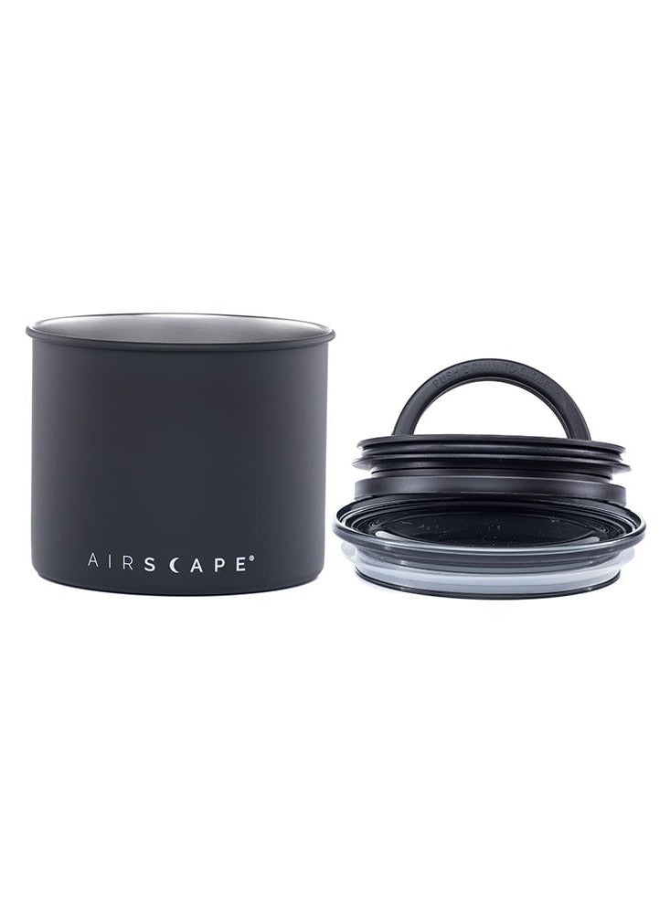 Airscape Stainless Steel Coffee Canister | Food Storage Container | Patented Airtight Lid | Push Out Excess Air Preserve Food Freshness (Small, Matte Black) - Image 2