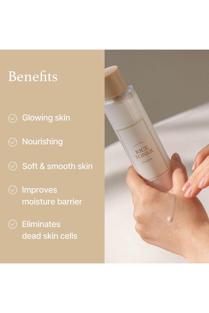 I'M FROM Rice Toner, Milky Toner for Glowing Skin, 77.78% Korean Rice, Glow Essence with Niacinamide, Hydrating for Sensitive, Dry, Dull, Combination Skin, Vegan, Fragrance Free, Glass Skin 150ml - Image 5