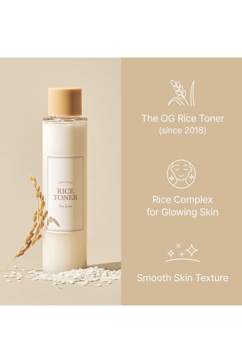 I'M FROM Rice Toner, Milky Toner for Glowing Skin, 77.78% Korean Rice, Glow Essence with Niacinamide, Hydrating for Sensitive, Dry, Dull, Combination Skin, Vegan, Fragrance Free, Glass Skin 150ml - Image 3