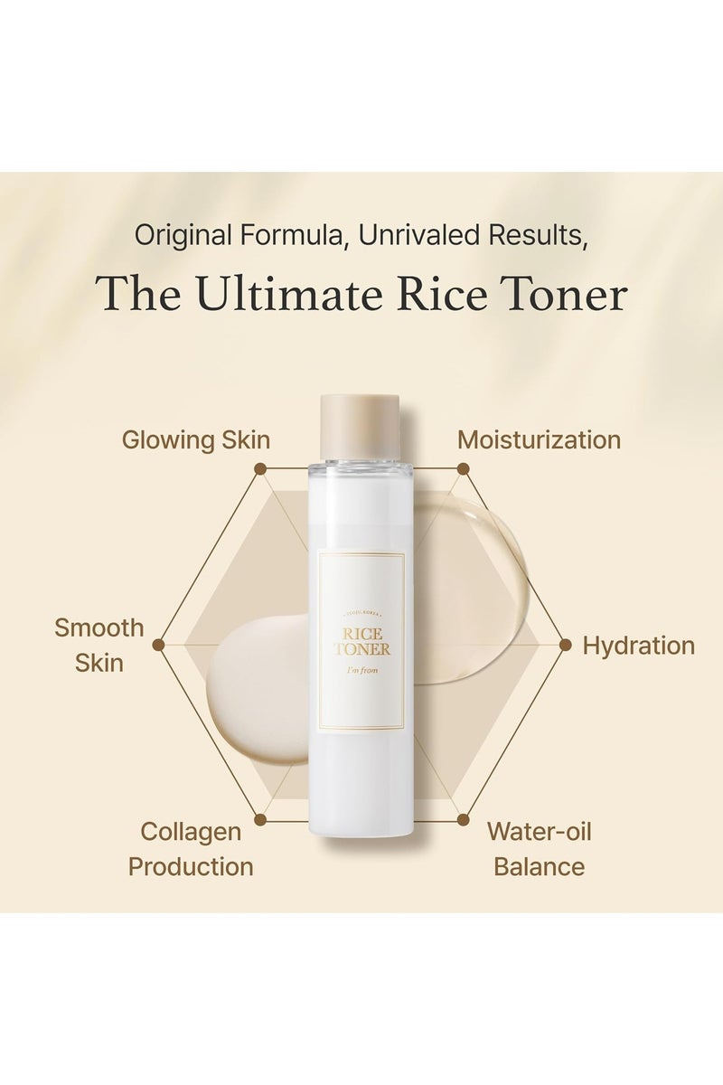 I'M FROM Rice Toner, Milky Toner for Glowing Skin, 77.78% Korean Rice, Glow Essence with Niacinamide, Hydrating for Sensitive, Dry, Dull, Combination Skin, Vegan, Fragrance Free, Glass Skin 150ml - Image 4