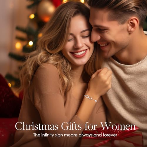 CDE Infinity Heart Symbol Charm Link Bracelet for Women 925 Sterling Silver Adjustable Mother's Day Gift Anniversary Jewelry Christmas Birthday Gifts for Wife Girlfriend Her - Image 3