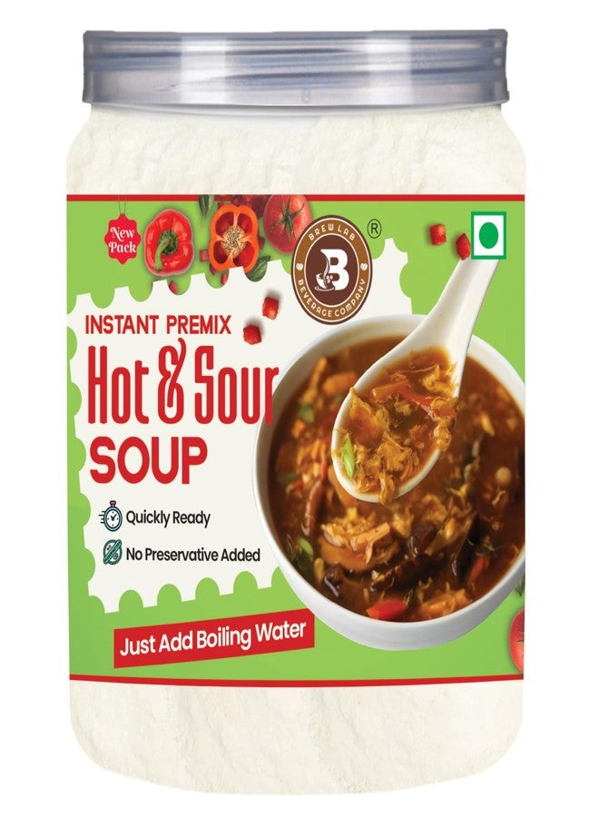 Brew Lab Instant Hot & Sour Soup Premix | Restaurant-Style | Spicy Tangy Veg Soup | No Preservatives | Quick & Easy Veg Soup Mix (250 g) - Image 1