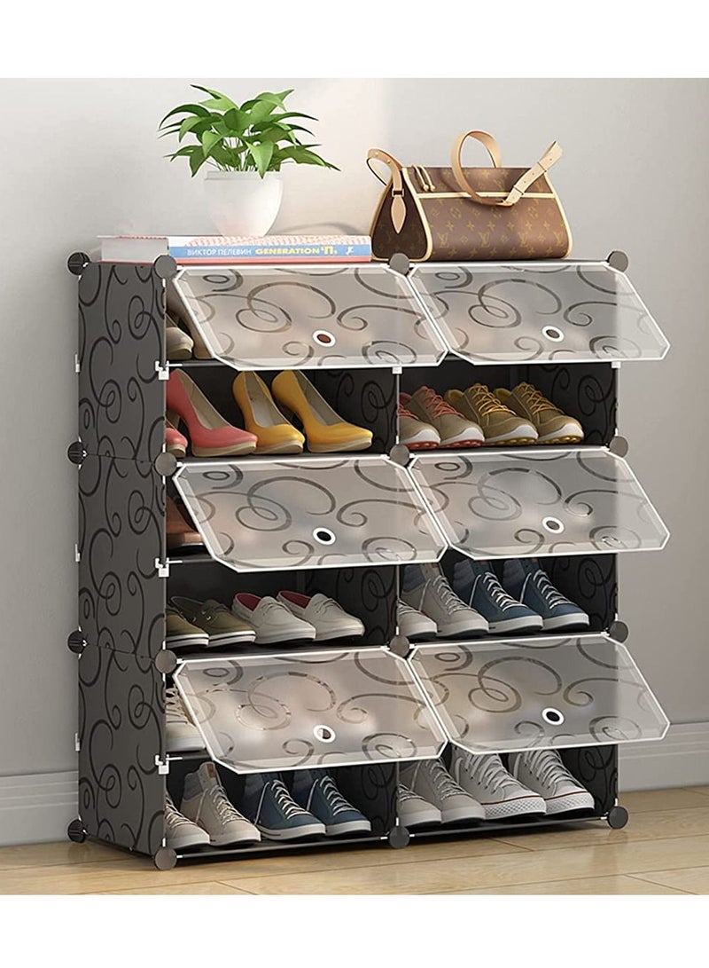Generic 6 Cube 12 Sells Double Plastic Modular Storage Closet Organizer Cabinet Shoe Rack Cabinet Cube  - Image 1
