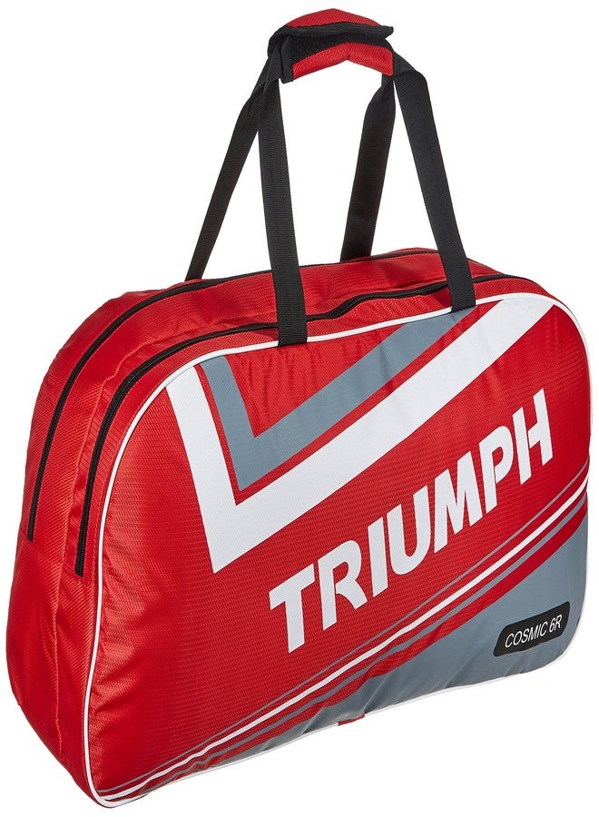 Triumph Wizard Graphite Hotmelt Light Weight Strung Badminton Racket with Cosmic-3R Single Compartment Badminton Bag Red/Grey - Image 3
