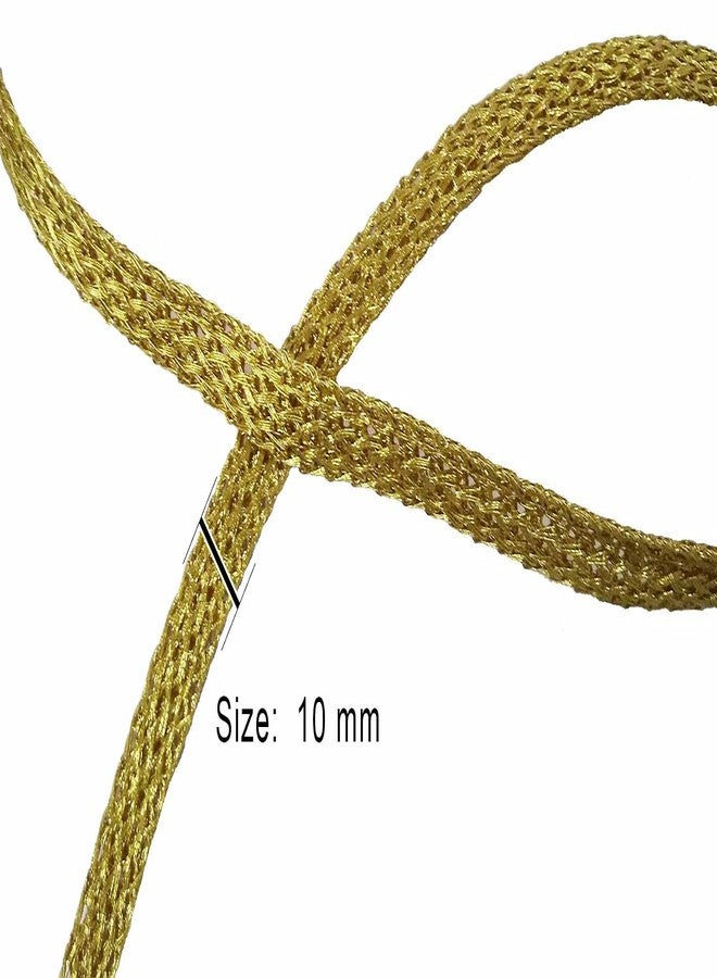 Mezin Chapati Dori Lace Blouse Border for Bridal Dresses, Suits, Sarees, Falls, Lehengas, Decoration and Designing Embellishment Crafts (10mm X 18 Mtr) (Antic Gold) - Image 2