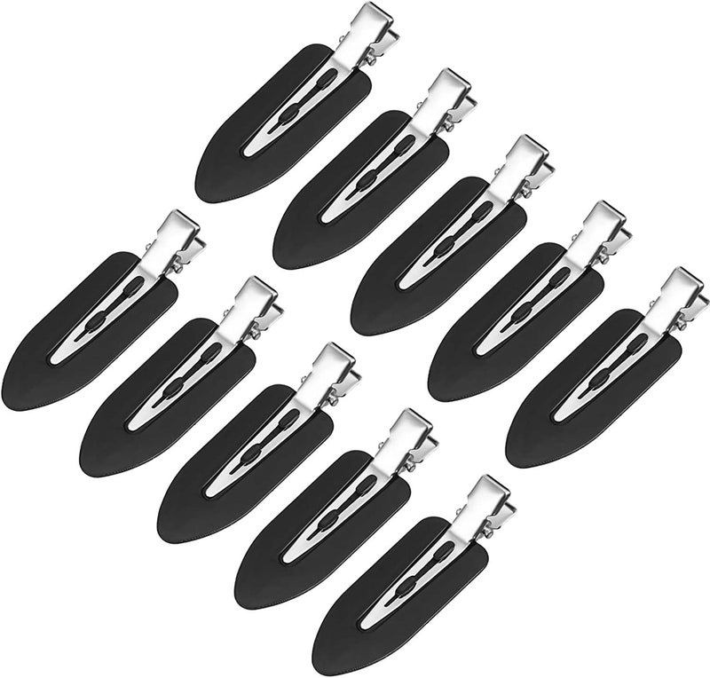 Street27® No Bend Hair Clips Creaseless hair clips used by Professionals & Celebrity Stylists, Perfect for Women Makeup, Hairstyling & Sectioning, will Not Crease or Dent Hair (10pcs Black) - Image 1