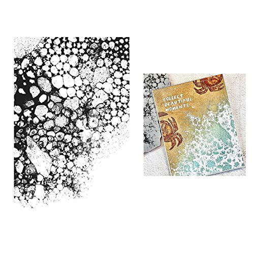 Briartw Bubble Lithosporic Spoondrift Pattern Backdrop Clear Rubber Stamp DIY Scrapbooking Stamping Seal Silicon Stamp Craft Cardmaking Art Album Decor Gift Paper Card 5.5x8 inch - Image 1