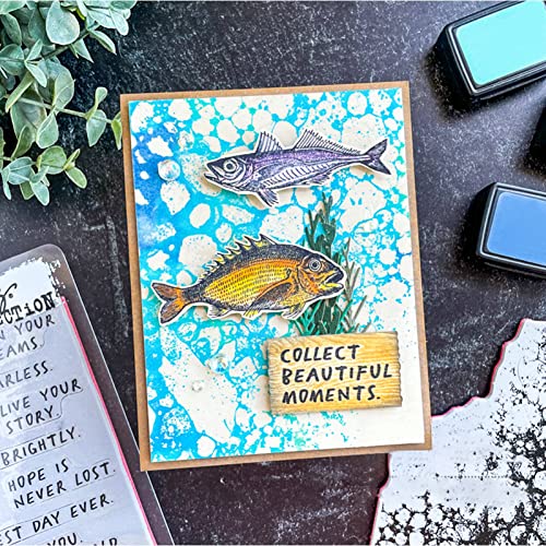 Briartw Bubble Lithosporic Spoondrift Pattern Backdrop Clear Rubber Stamp DIY Scrapbooking Stamping Seal Silicon Stamp Craft Cardmaking Art Album Decor Gift Paper Card 5.5x8 inch - Image 5