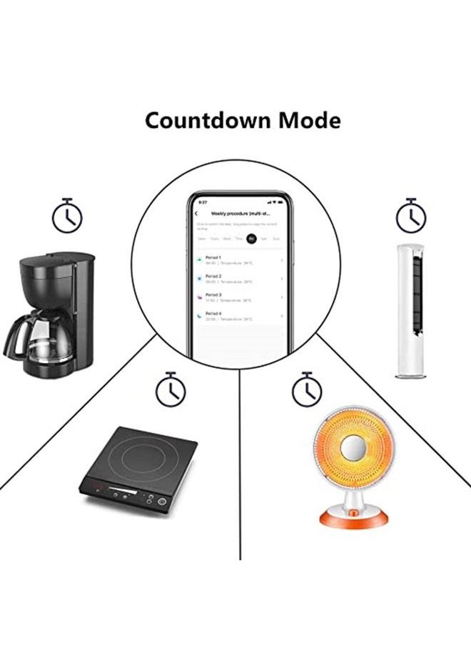 Programmable Smart Wifi Thermostat Plug Outlet Mini Temperature Controller 15A Plug-in Socket APP Control Voice Control Schedule Timer Electric Switch for Heating Cooling Appliances
