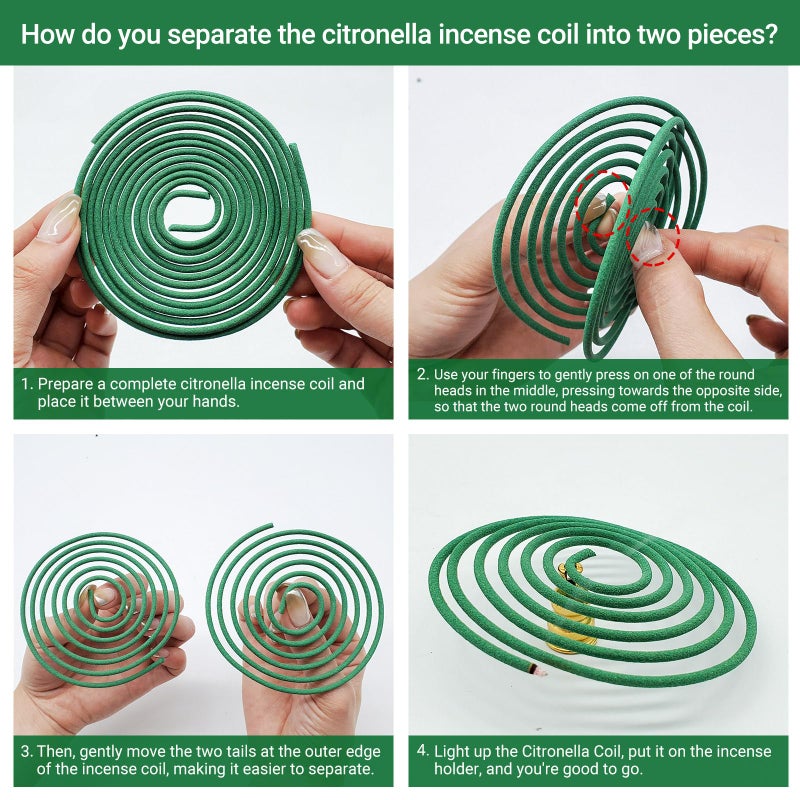 GVOPGIDES Mosquito Repellent Citronella Incense Coils Pieces per Box, Made from Natural Plants, Suitable for Outdoors, Indoors, by The Pool, in The Yard (Citronella coils 48) - Image 3