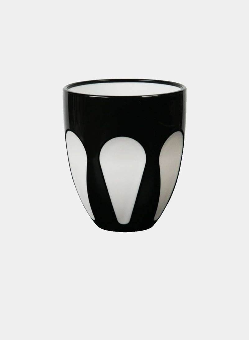 Baci milano Set of 6 Black & White Acrylic (Plastic) Unbreakable Water Glasses 8.7×10 cm 350 ml – For Home, Majlis, Camping, Kitchen - Image 2