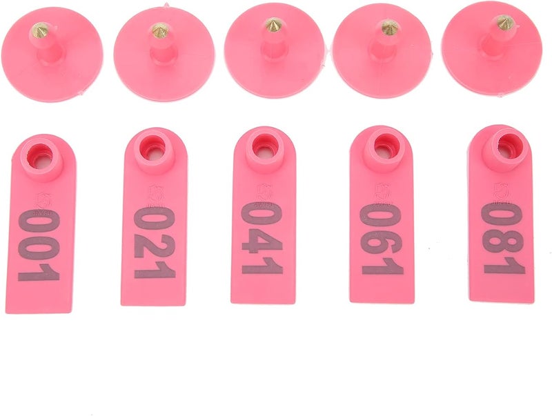 TOPINCN Cattle and Sheep Ear Tag Farm Animal Indentification Card Durable Ear Label 100 Pack (Pink with words (100)) - Image 3
