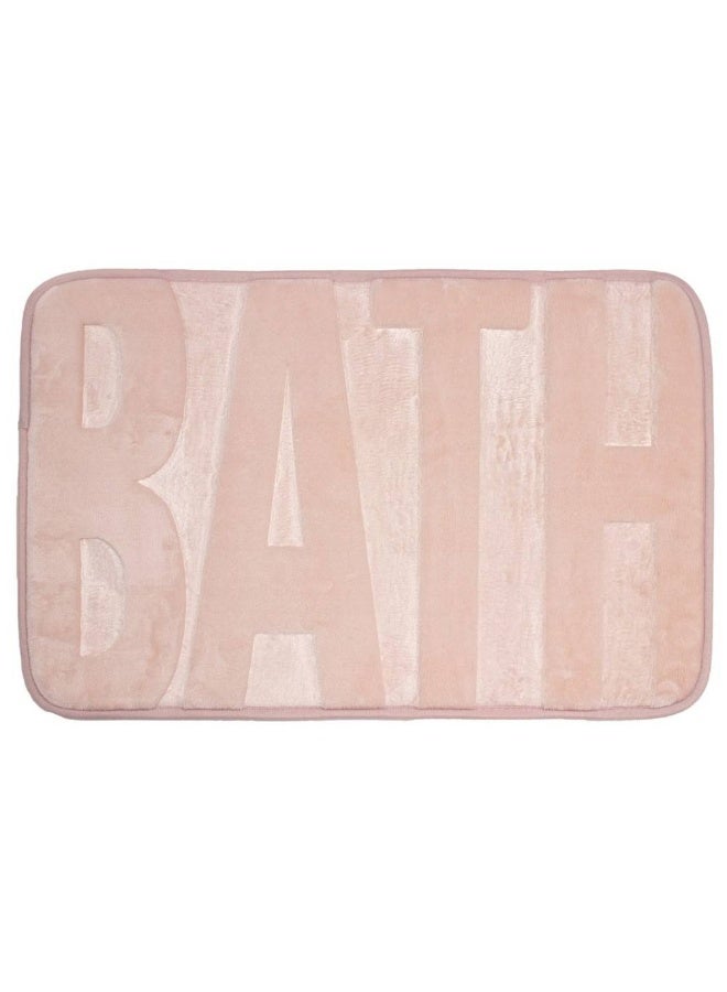 Bath Mat with 'Bath' Text Pink 40cmX 60Cm