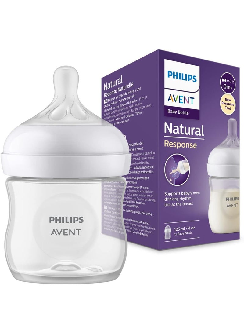 Avent Philips Avent Natural Response Baby Bottle - 125ml, BPA Free, for Newborns and Up - Image 1
