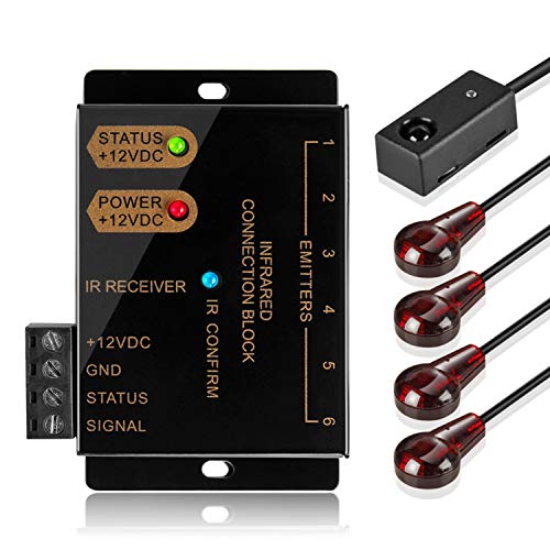 TNP Products TNP IR Repeater Extender Infrared Remote Control Hidden System Kit Infrared IR Emitter Blaster Distribution Extension Receiver Cable for Cable Box Home Theater AV Component Equipment HDTV