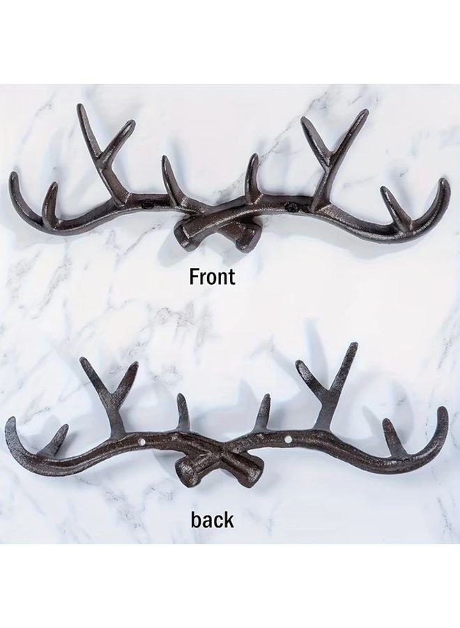 Nordic Style Cast Iron Deer Horn Wall Hook Antler Coat Rack Home Entrance Decor - Image 5