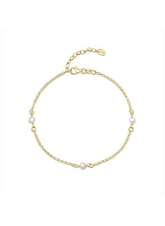 Women 925 Sterling Silver Freshwater Pearl Anklet: 4-5 mm Pearl Beaded - Gold Plated Anklet 9.8 inch - pzsku/Z34BC54BFABA3C36802ABZ/45/_/1741177377/2b7eb321-4d4d-4392-8398-24764b5f43d0